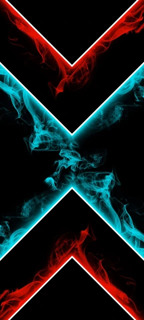 Red and Blue Smoke X Pattern