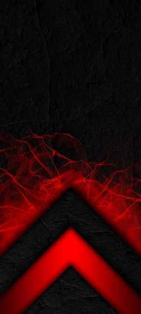 Red Glowing Chevron on Black Stone