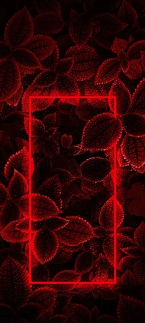 Red Leaves Background With Frame