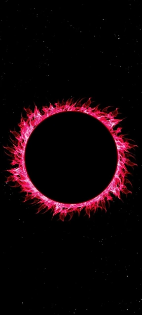 Red Solar Eclipse Corona