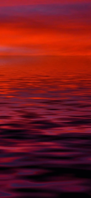 Red Sunset Over Water