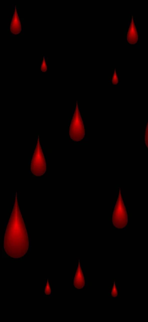 Red Teardrop Shapes on Black Background