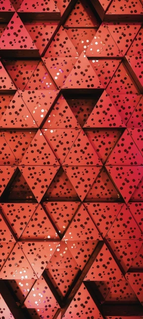 Red Triangular Perforated Pattern