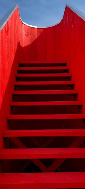 Red Wooden Stairs
