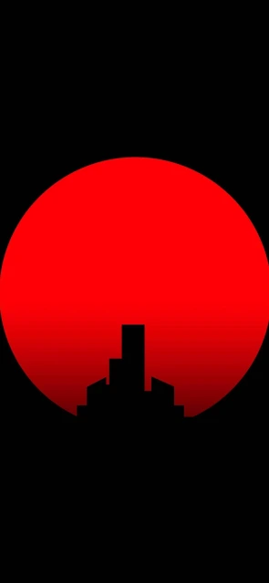 Silhouette City Red Sun