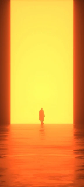 Silhouette in Neon Glow