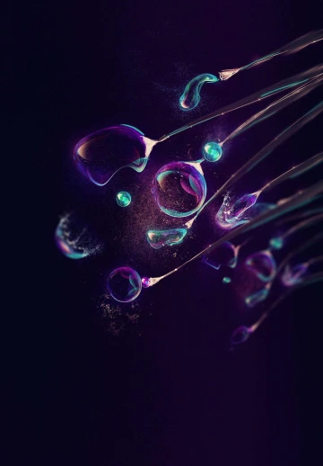 3D Waterdrops Dark Black