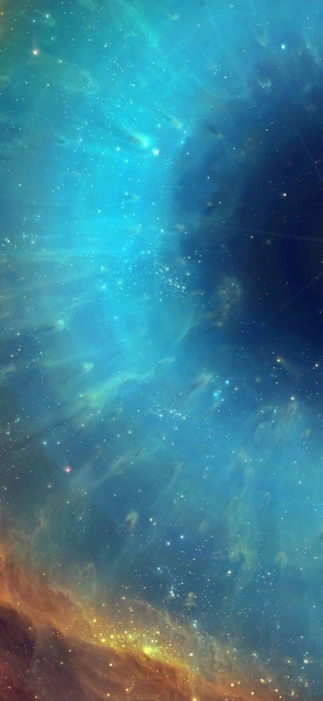 Blue and Orange Space Nebula Wallpaper