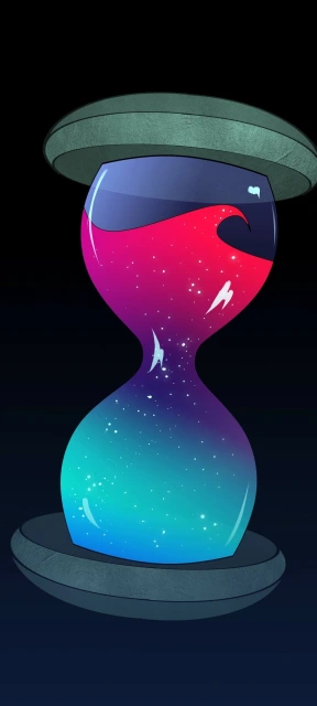 Cosmic Hourglass With Wave and Stars