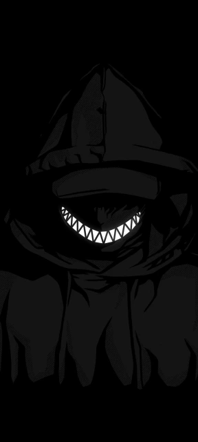 Dark Hooded Figure With Sharp Teeth