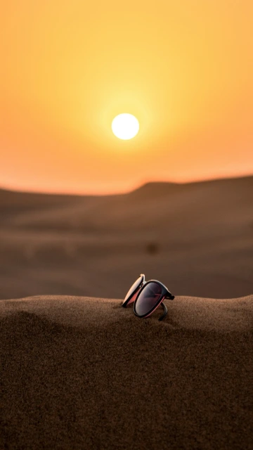 Desert Sunset With Sunglasses