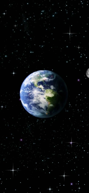 Earth From Space With Stars 1