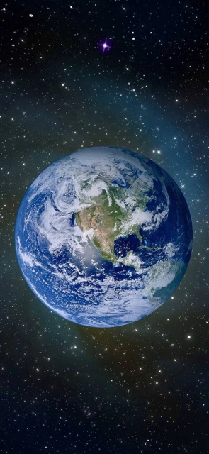 Earth View From Space With Stars