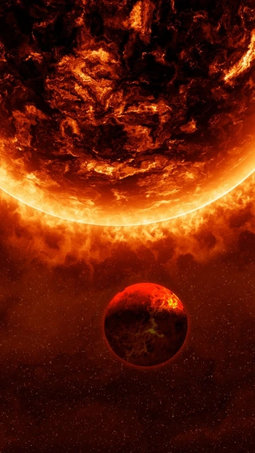 Fiery Planetary Landscape