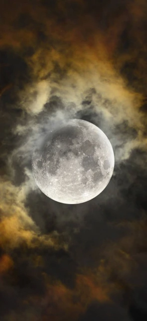 Full Moon Through Clouds