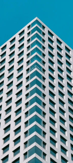 Modern Building Corner Against Blue Sky