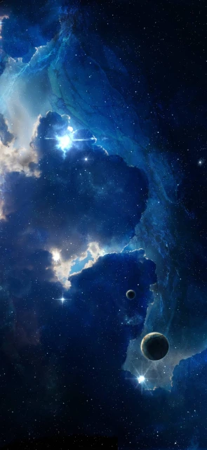 Nebula Blue Space Background