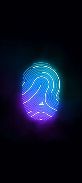 Neon Fingerprint Gradient Wallpaper