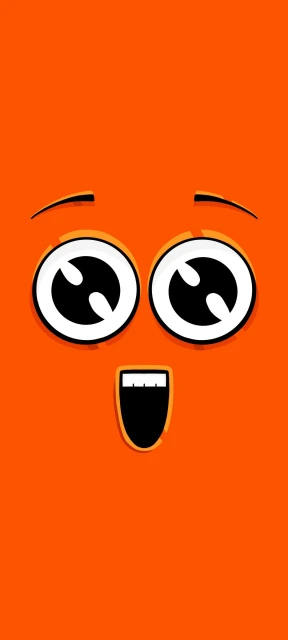 Orange Cartoon Face With Big Eyes