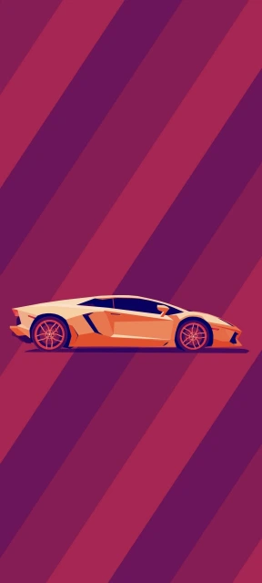 Orange Sports Car Purple Stripes