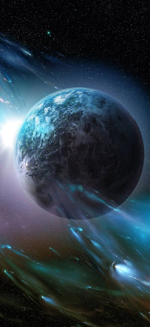 Planet in Space With Stars