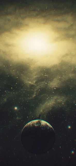 Planet Orbiting Sun in Space