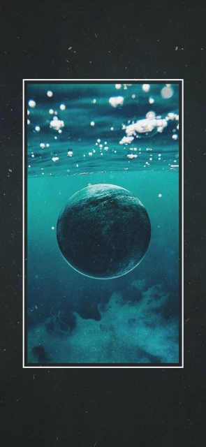 Planet Underwater With Bubbles