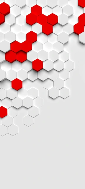 Red and White Hexagons Pattern