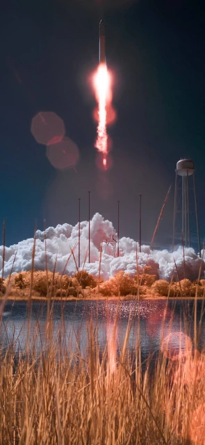 Rocket Launch Over Water