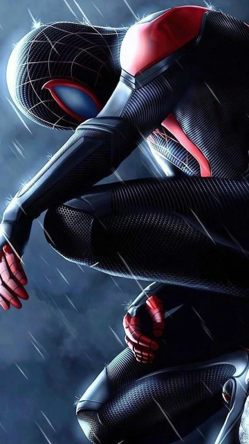 Spider Man in Rain