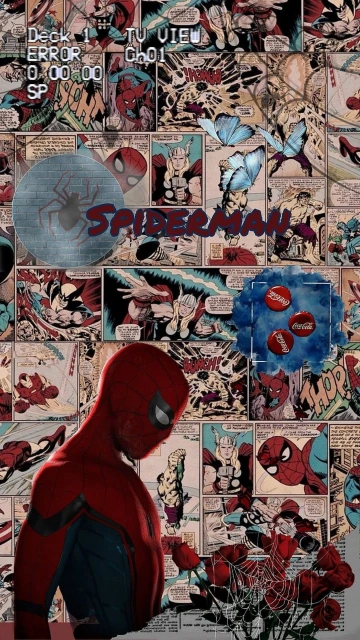 Spiderman Comic Art Collage