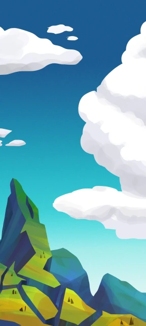Stylized Mountain Landscape Wallpaper