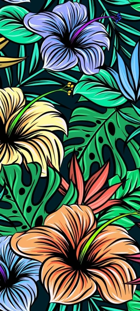 Tropical Hibiscus Flower Pattern