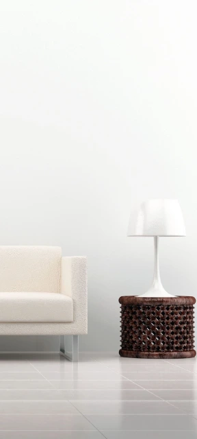 White Sofa and Lamp