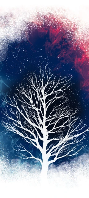White Tree Winter Art