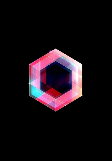 Amoled Black Colorful Hexagon