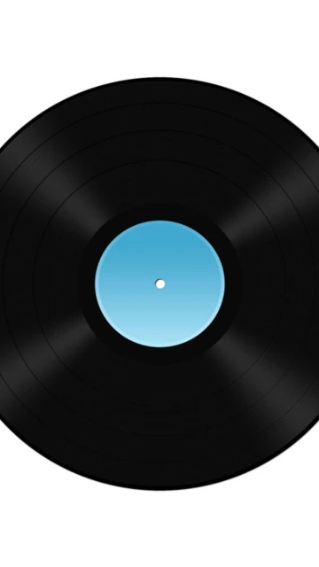 Black Vinyl Record With Blue Label