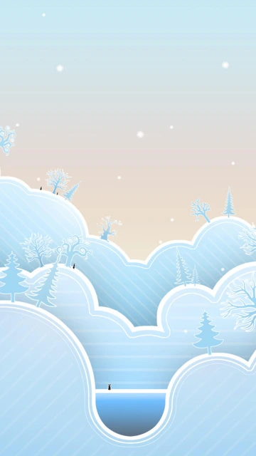 Blue Winter Landscape Wallpaper