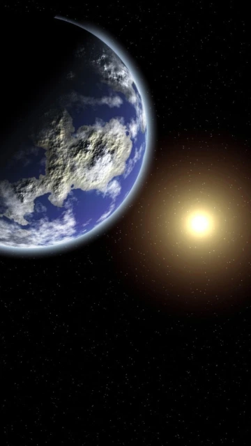 Earth and Sun in Space