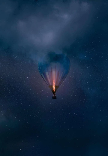 Gas Balloon In Dark Clouds