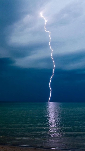 Lightning Strike Over Ocean