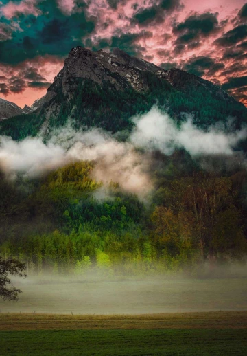 Mountain With Cloudy Sky
