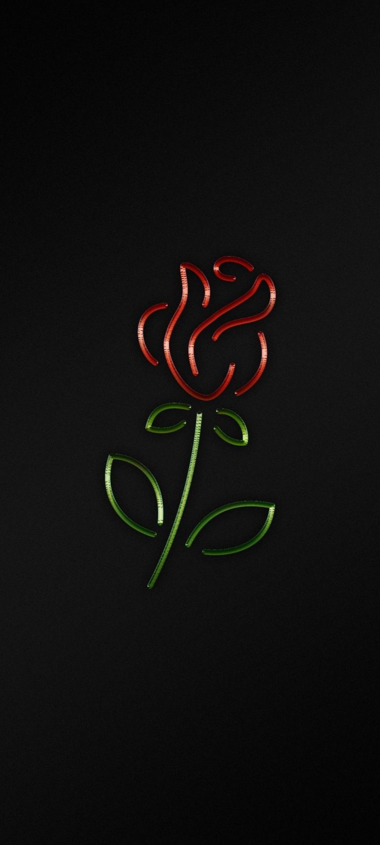 Amoled Black Rose Design Phone Wallpaper
