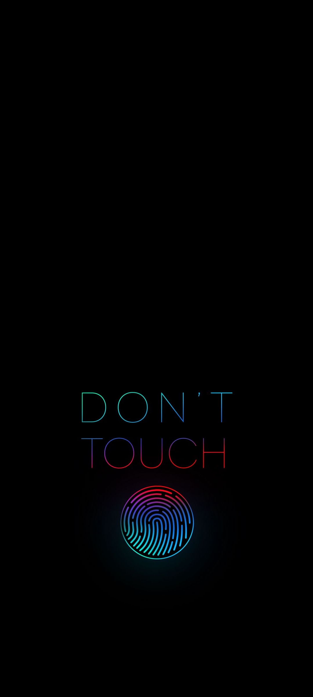 Fingerprint Don't Touch Black Phone Wallpaper