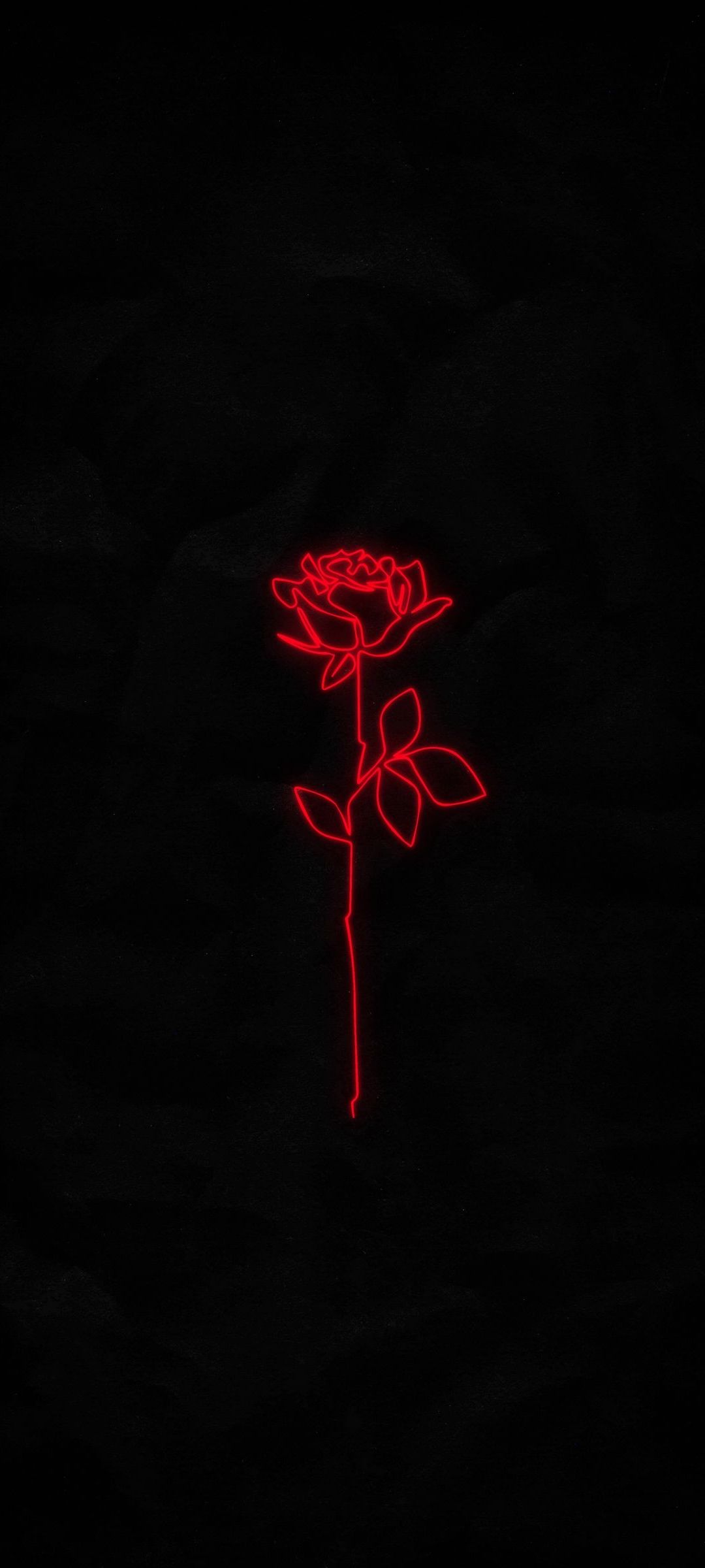 Red Design Rose Black Phone Wallpaper