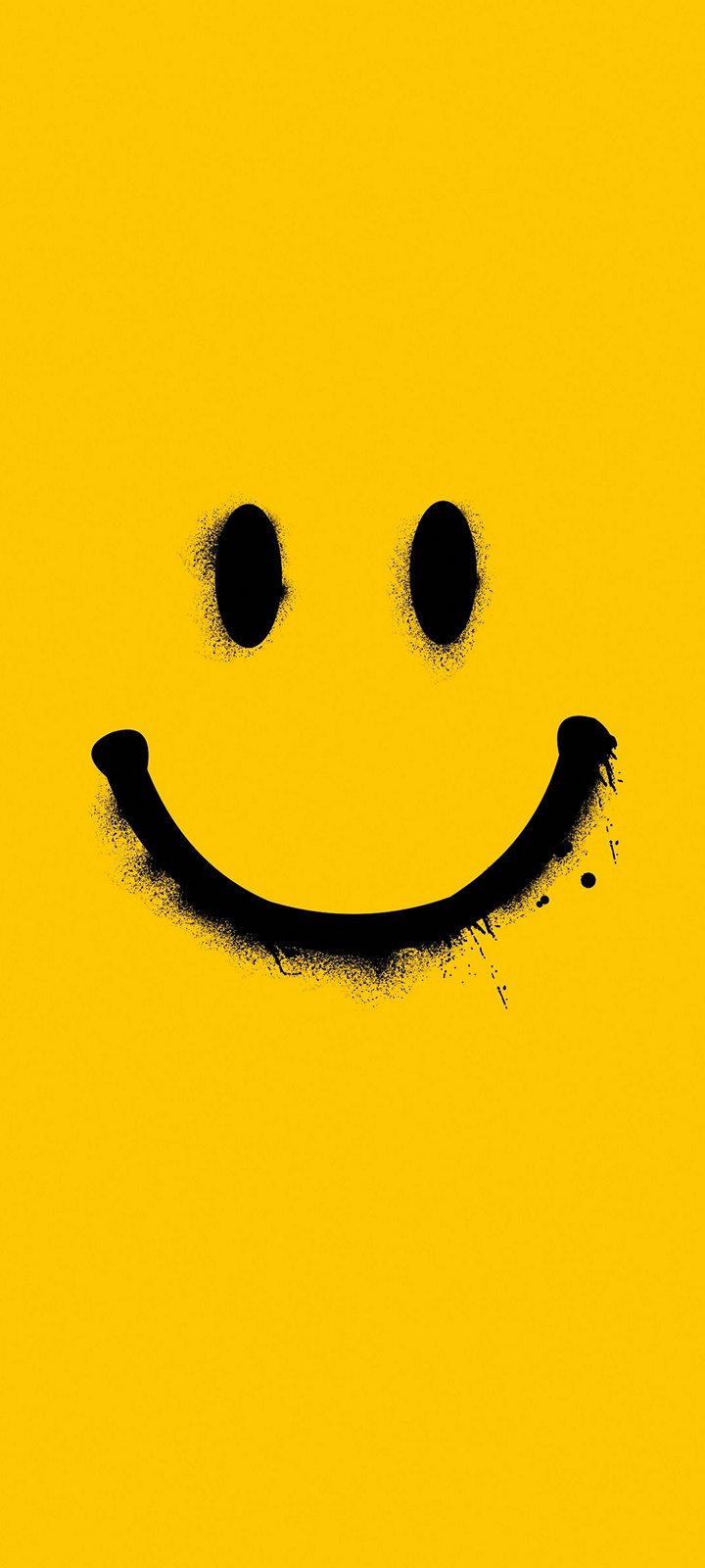 Yellow Black Smiley Background Wallpaper 720x1600