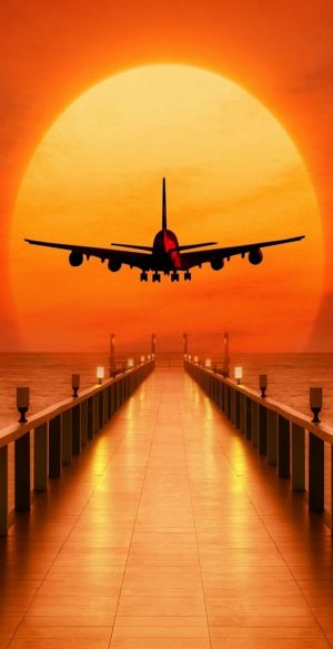 Airplane Sunset Phone Wallpaper 300x585 - 720x1560 Wallpapers