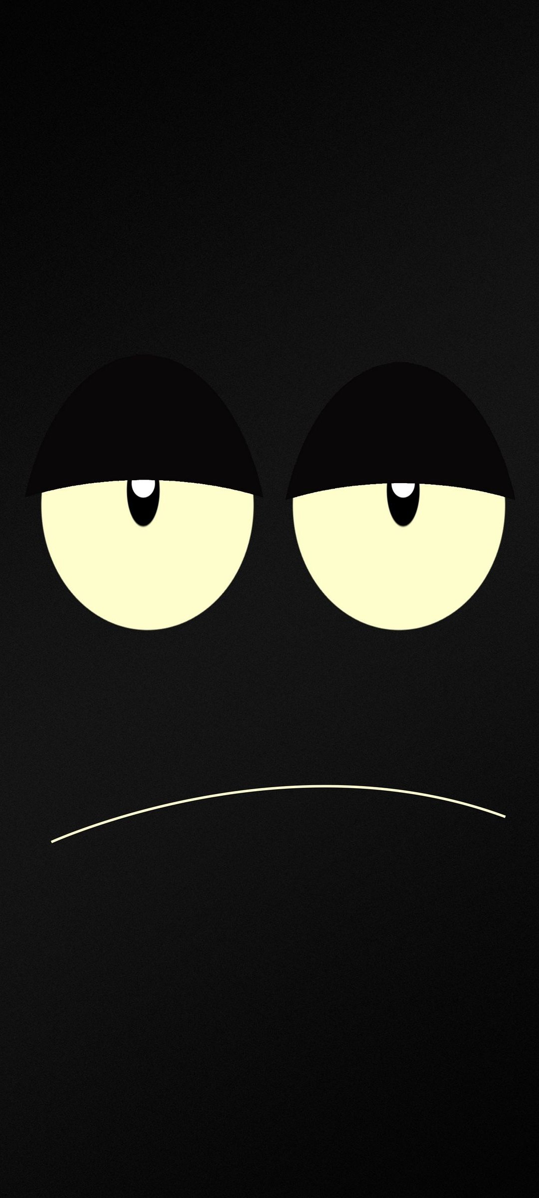 Vector Amoled Black Sad Angry Face Wallpaper - 159