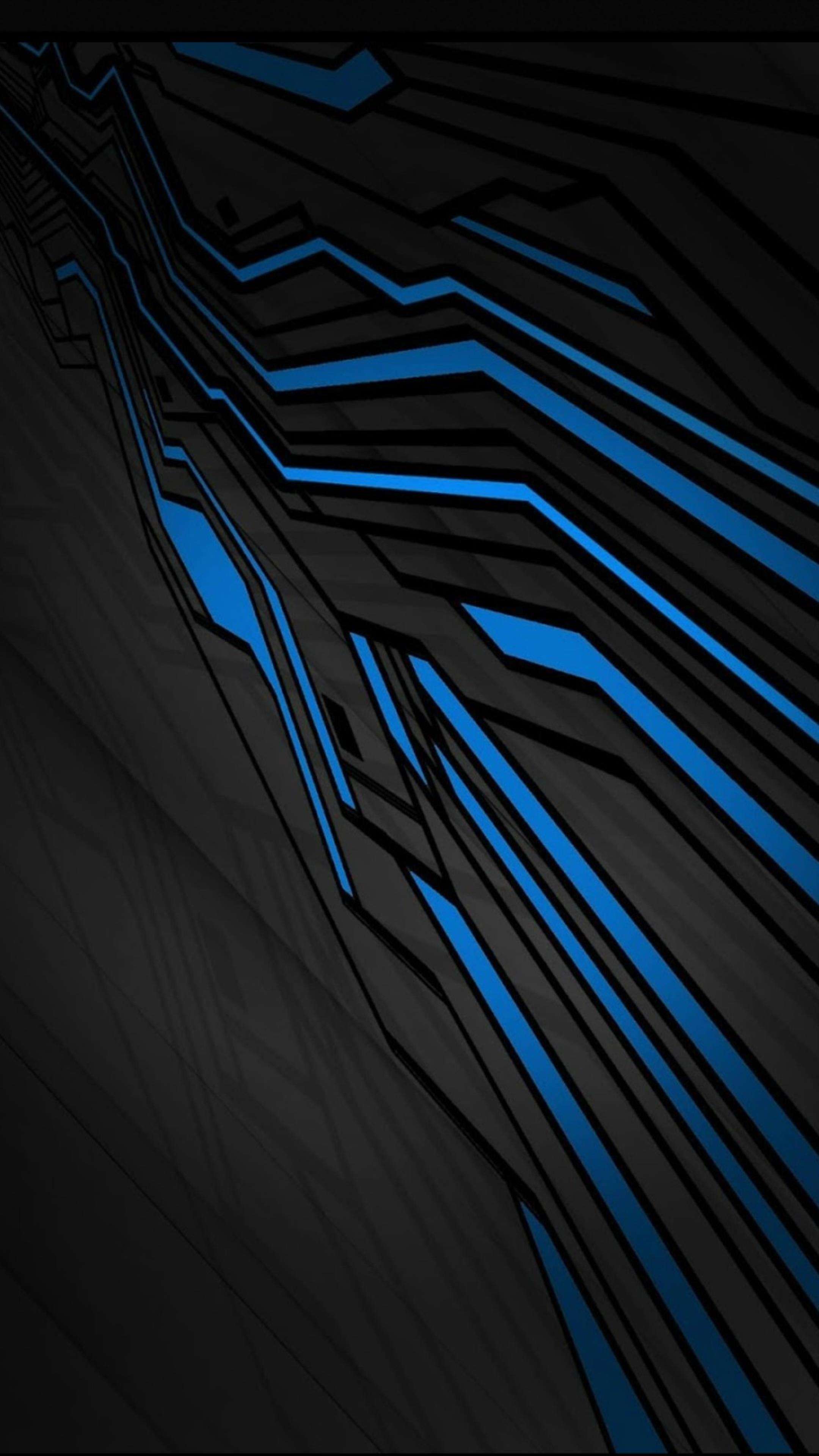 Abstract 3D Amoled Blue Black 4K Phone Wallpaper