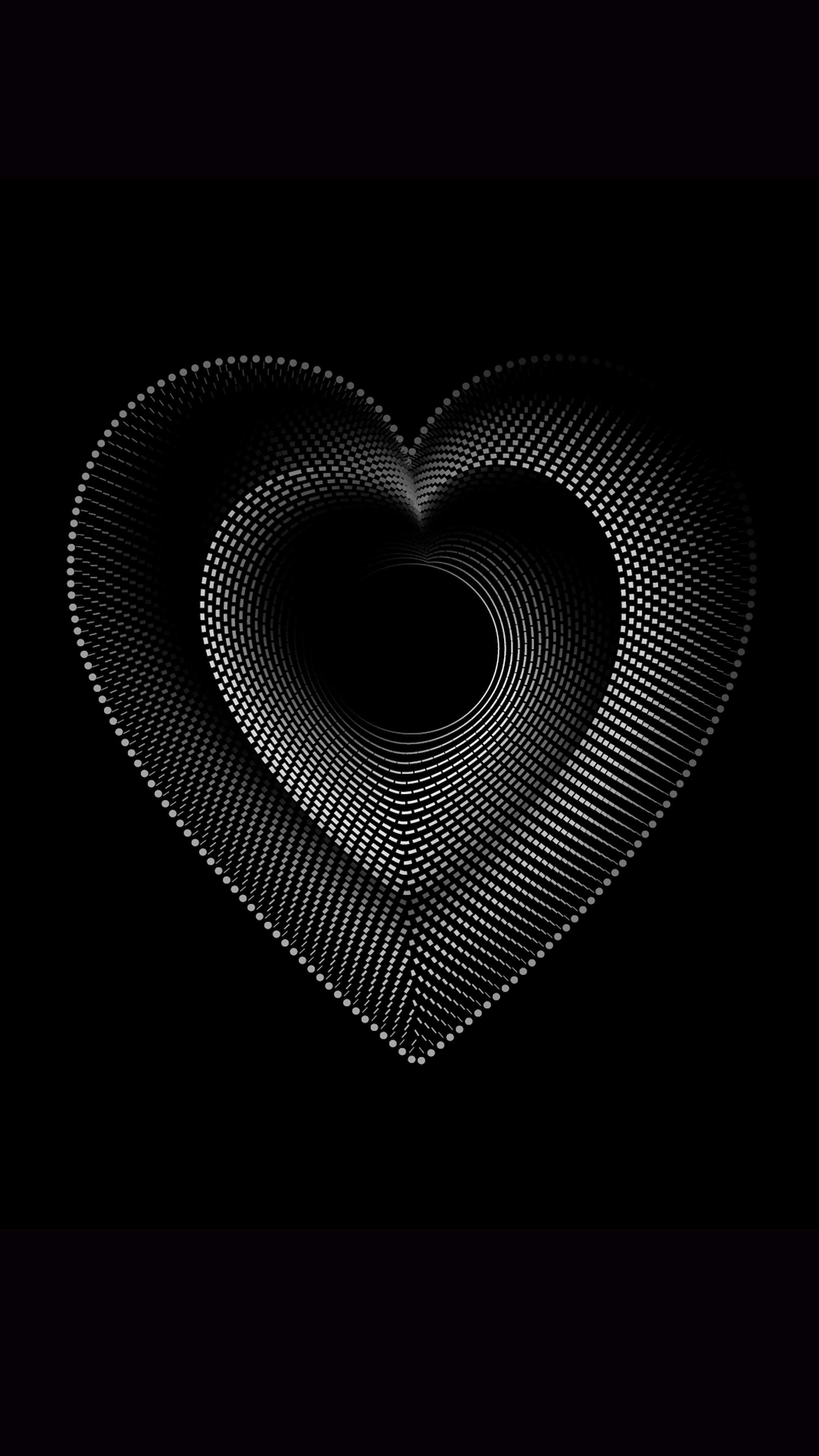 A 4K ultra HD mobile wallpaper with a minimalist abstract heart